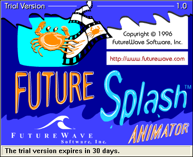 Splash in Future Splash Animator 1.0