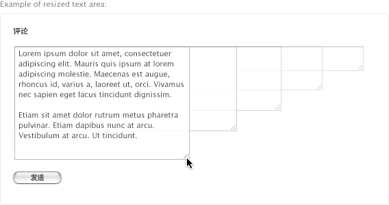 Resizable text areas